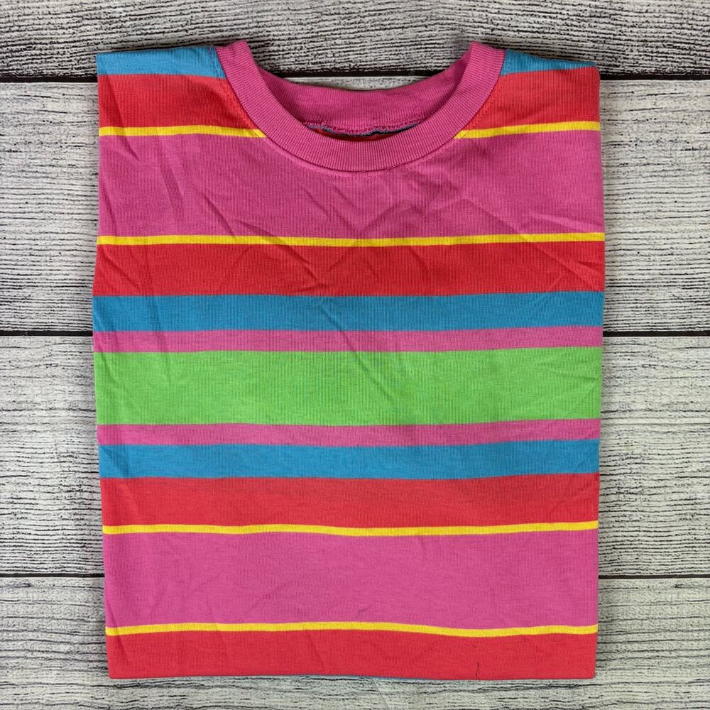 Vintage 1990s Multicolor Striped Short Sleeve T-shirt